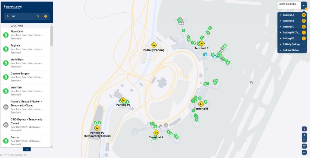 Terminals Maps EWR Newark Liberty International Airport