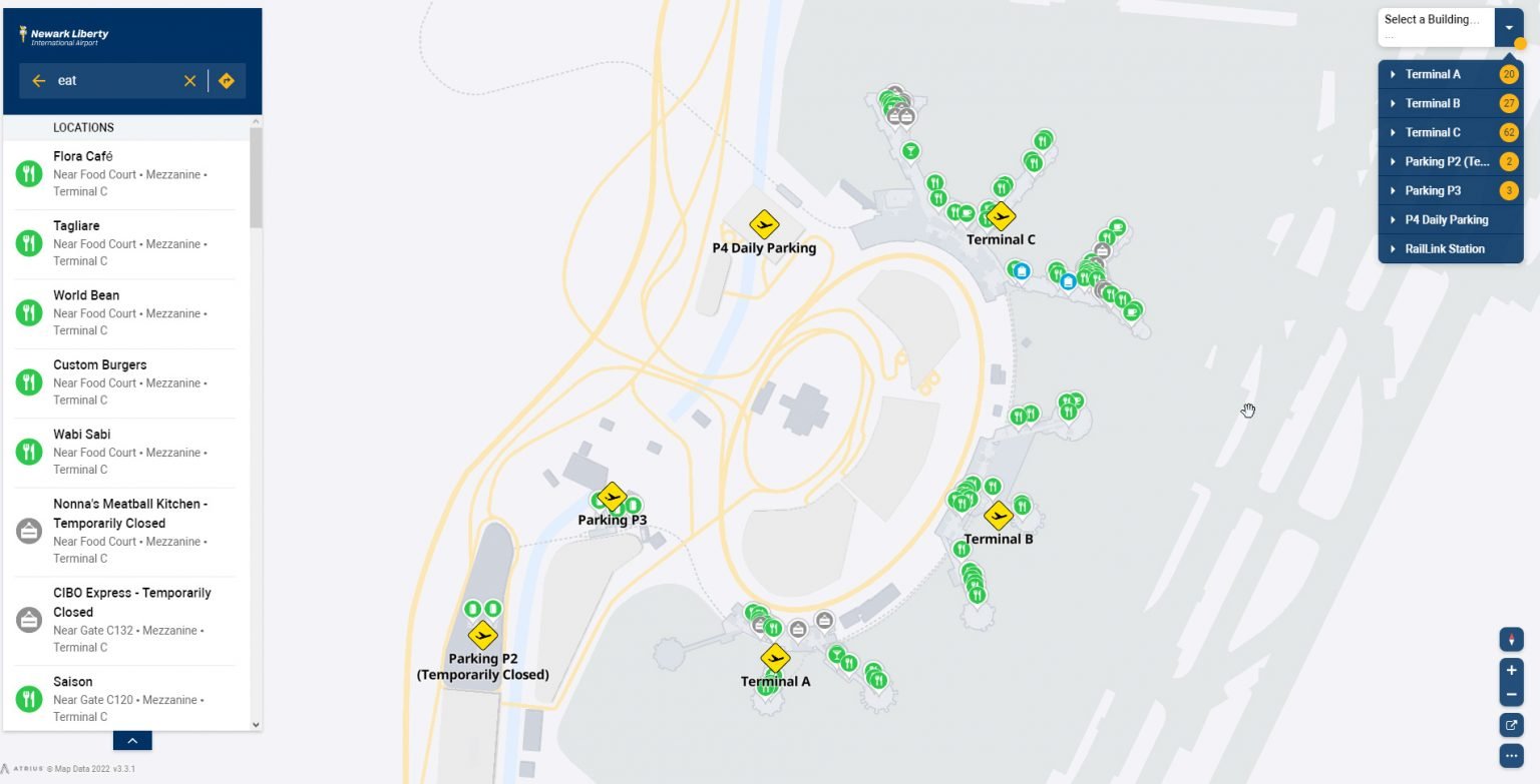 Terminals maps EWR Newark Liberty International Airport